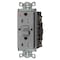 Hubbell Wiring Device-Kellems Power Protection Devices, Receptacle, Self Test, GFCI, IG, TRWR, Commercial Grade, 15A 125V, 2-Pole 3-Wire Grounding, 5-15R, Gray GFTWRST15GYIG - alternate 1